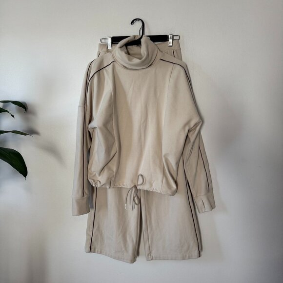 Varley Ariana Turtleneck Top and Brushed Wide Leg Pant Set - Picture 1 of 16